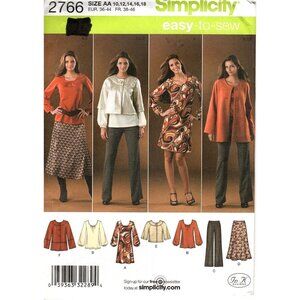 Simplicity 2766 Misses 10 to 18 Jacket, Dress, Pants and Skirt Uncut Pattern